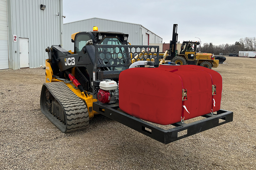 Easily move the 48 inch wide skid with built in fork pockets
